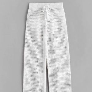 Zaful white crochet cover up pants